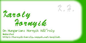 karoly hornyik business card